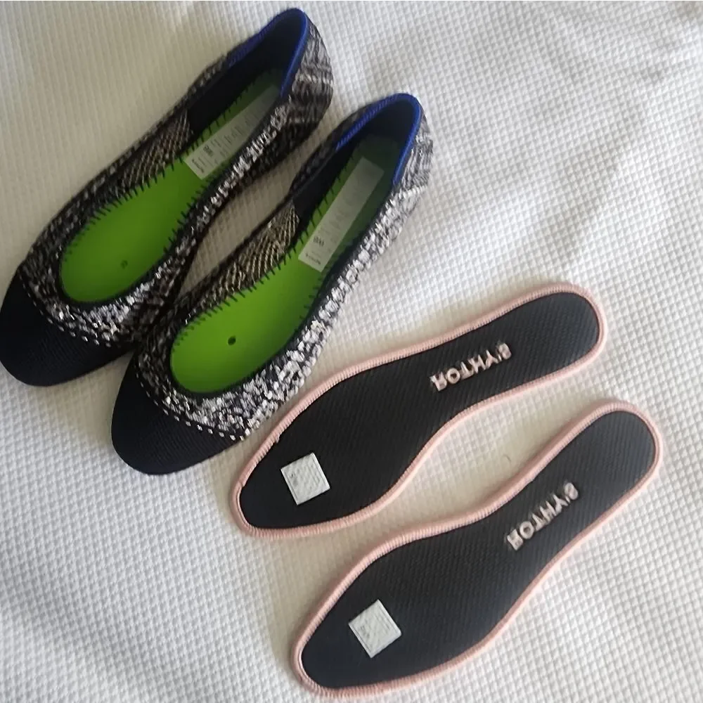 Rothy's Women's Black and White Flats